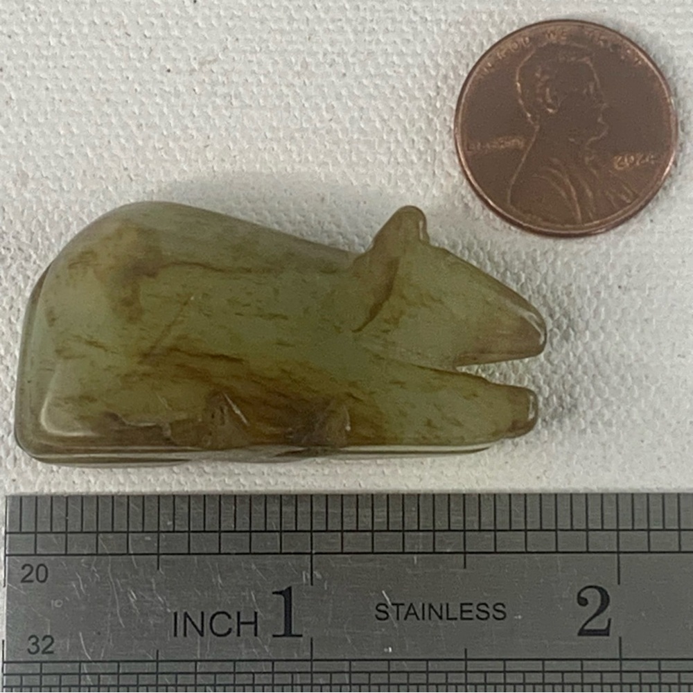 Vintage Chinese Zodiac Jade Rat Pendant Bead Hand Carved Miniature Animal 1.7" - Picture 13 of 14